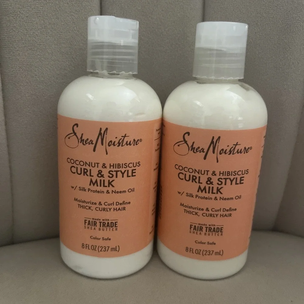 2 SheaMoisture Coconut &‎ Hibiscus Curl & Style Milk 8oz for Thick Curly Hair